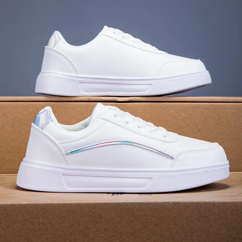 MAEDEF™ Women’s Waterproof PU Sneakers – Lightweight Lace-Up Walking Shoes