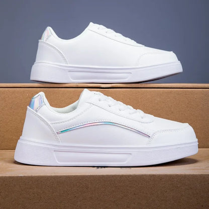 MAEDEF™ Women’s Waterproof PU Sneakers – Lightweight Lace-Up Walking Shoes