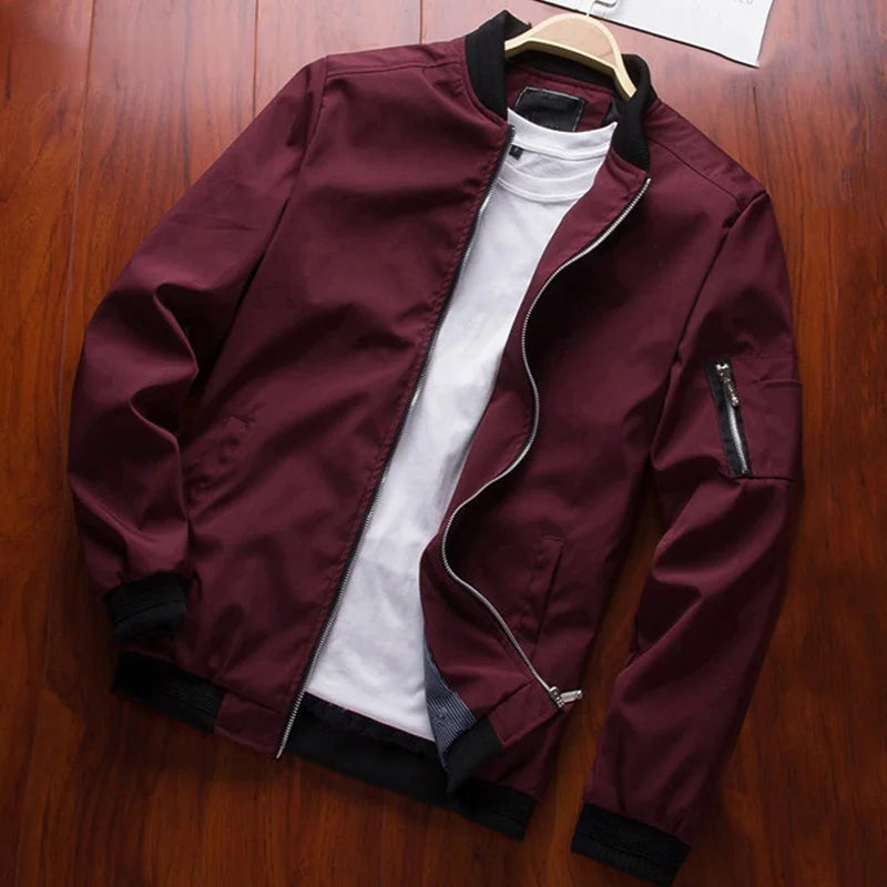 Loom & Soul Men’s Slim Fit Bomber Jacket – Lightweight Windbreaker Baseball Coat
