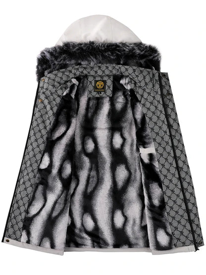 Loom & Soul Men’s Hooded Cotton Jacket – Warm Windproof Winter Padded Coat