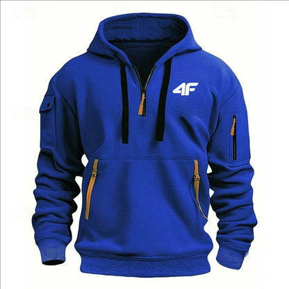 Men’s Thick Winter Hoodie – Loose Fit Printed Sports Streetwear Pullover