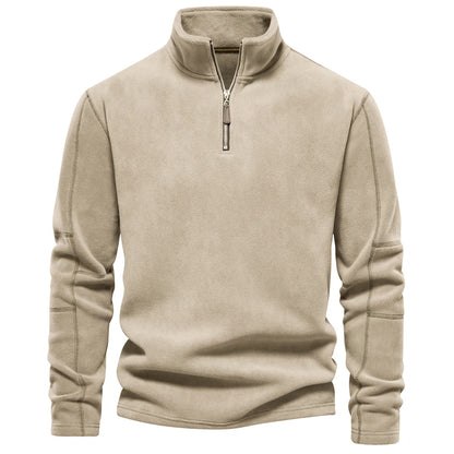 AIOPESON Men’s Thick Fleece Pullover – Turn-Down Collar Winter Sweatshirt