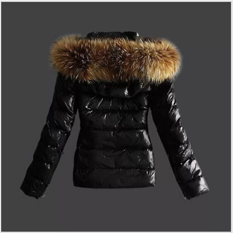 Loom & Soul Women’s Faux Leather Jacket – 2025 Fur Collar Waterproof Winter Coat
