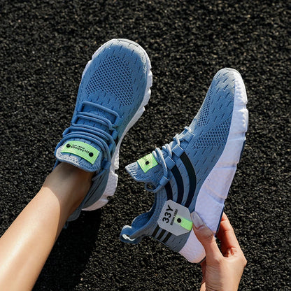 Men’s Lace-Up Mesh Sneakers – Lightweight Breathable Casual Walking Shoes