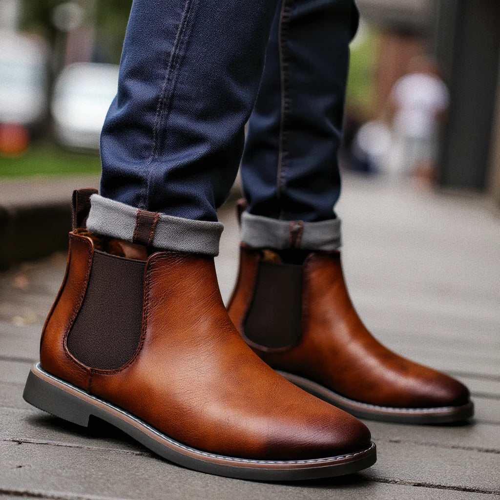 Loom & Soul Men’s Retro Chelsea Boots – Classic Slip-On British Style Boots