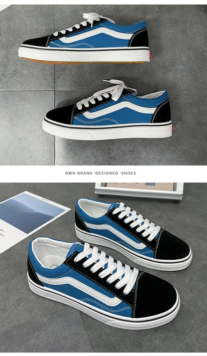 Men’s Checkered Canvas Sneakers – Lightweight Lace-Up Casual Shoes