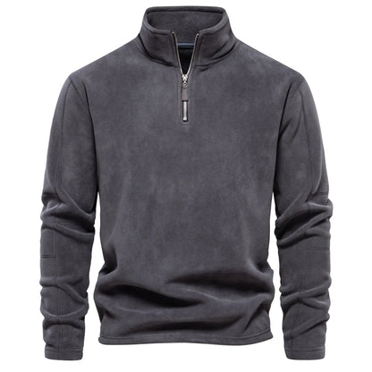 AIOPESON Men’s Thick Fleece Pullover – Turn-Down Collar Winter Sweatshirt