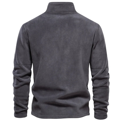 AIOPESON Men’s Thick Fleece Pullover – Turn-Down Collar Winter Sweatshirt