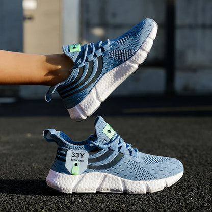 Men’s Lace-Up Mesh Sneakers – Lightweight Breathable Casual Walking Shoes