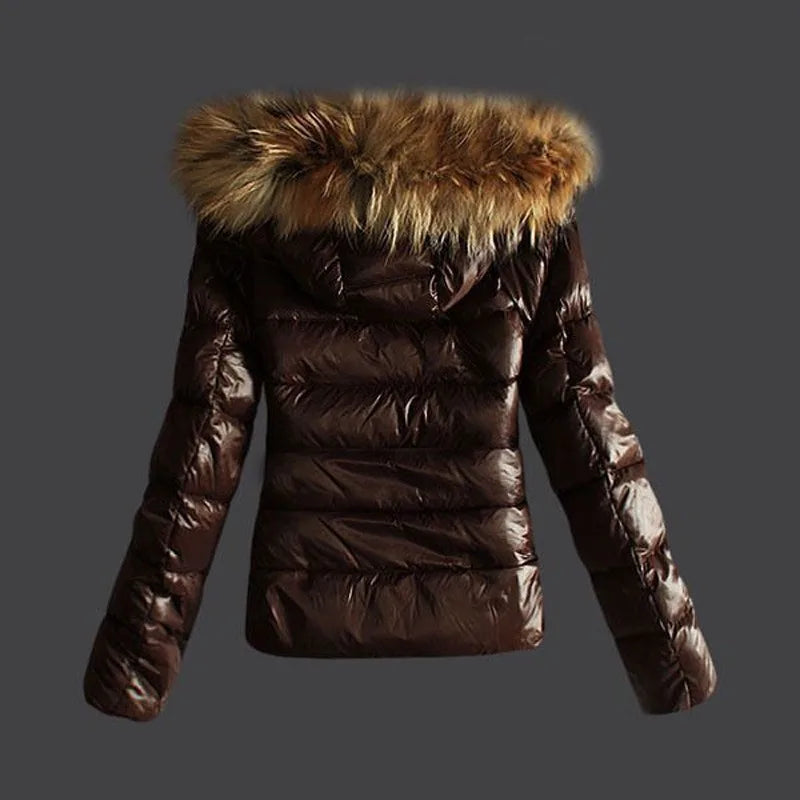 Loom & Soul Women’s Faux Leather Jacket – 2025 Fur Collar Waterproof Winter Coat