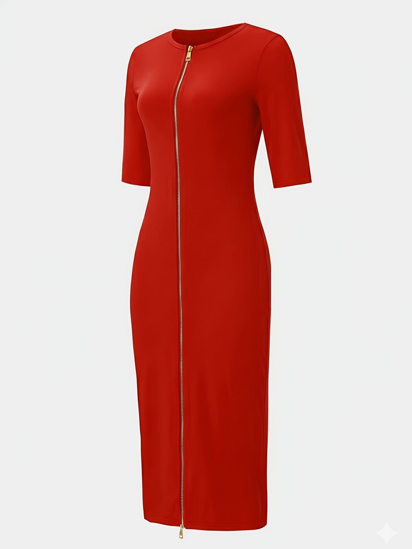 Boat Neck Bodycon Midi Dress – Elegant Slim Fit Short Sleeve Dress