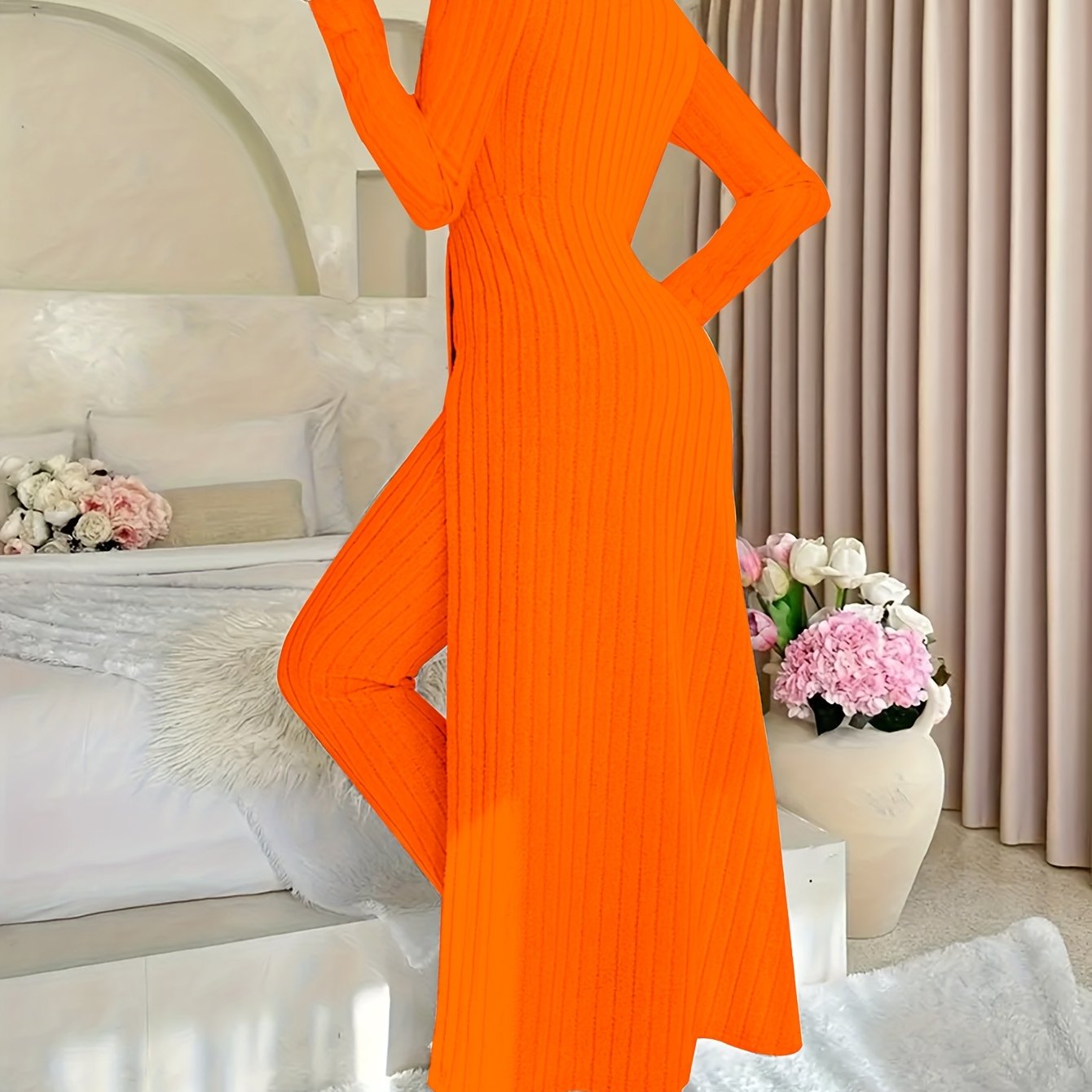 Plaid Two-Piece Set – Long Sleeve Top & Matching Pants for All Seasons