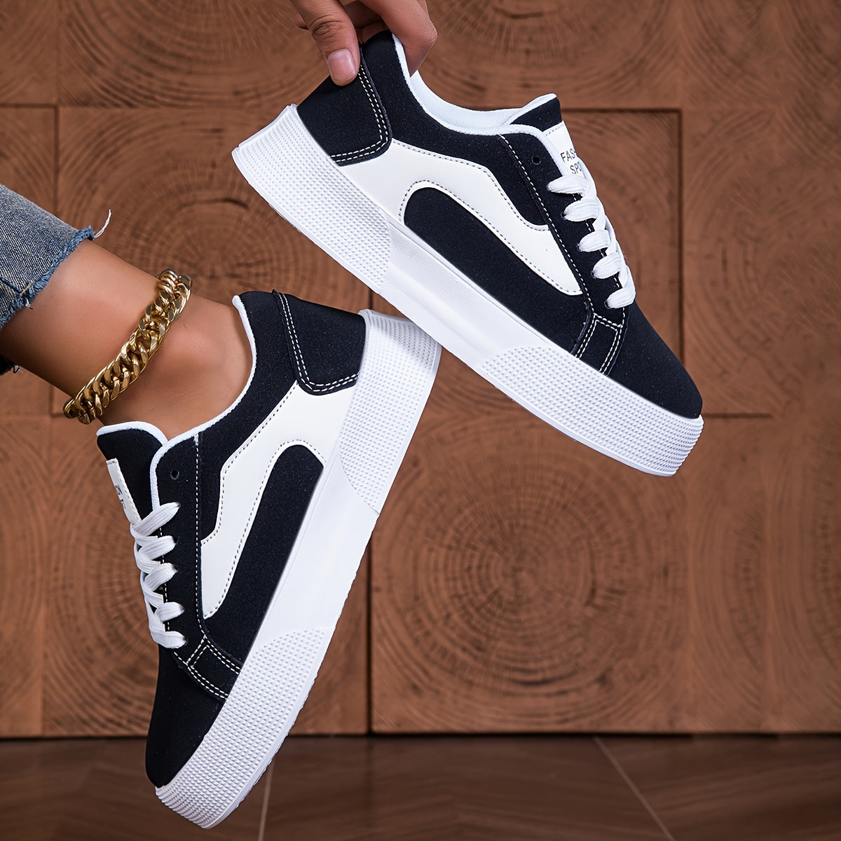 Zapatillas deportivas informales para mujer - Con cordones, ligeras, para el día a día