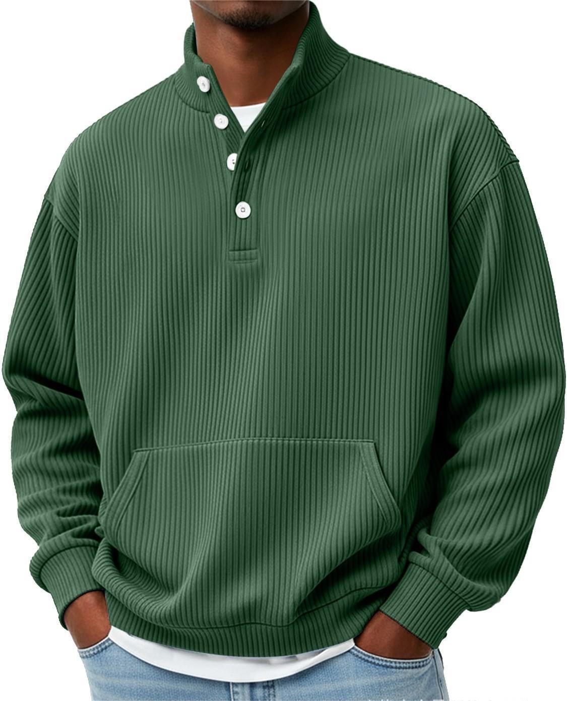 Sweat-shirt homme col roulé uni – Polo décontracté à manches longues