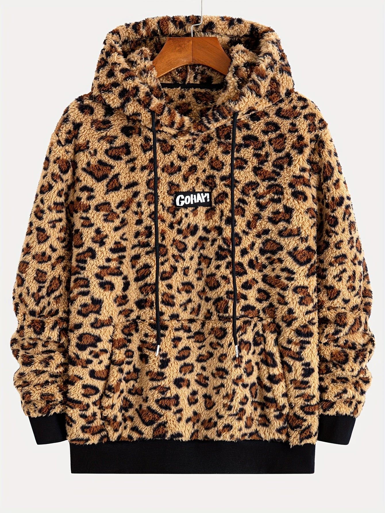 Sudadera con capucha y estampado de leopardo para hombre – Sudadera de felpa para un estilo urbano impactante