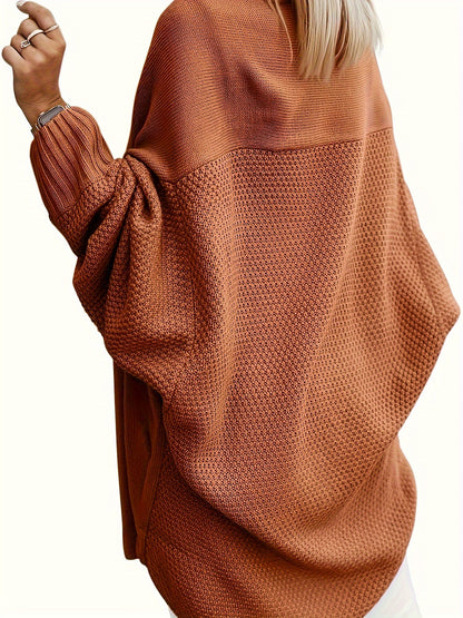 Women’s Oversized Knit Cardigan – Open Front Batwing Sleeve Sweater