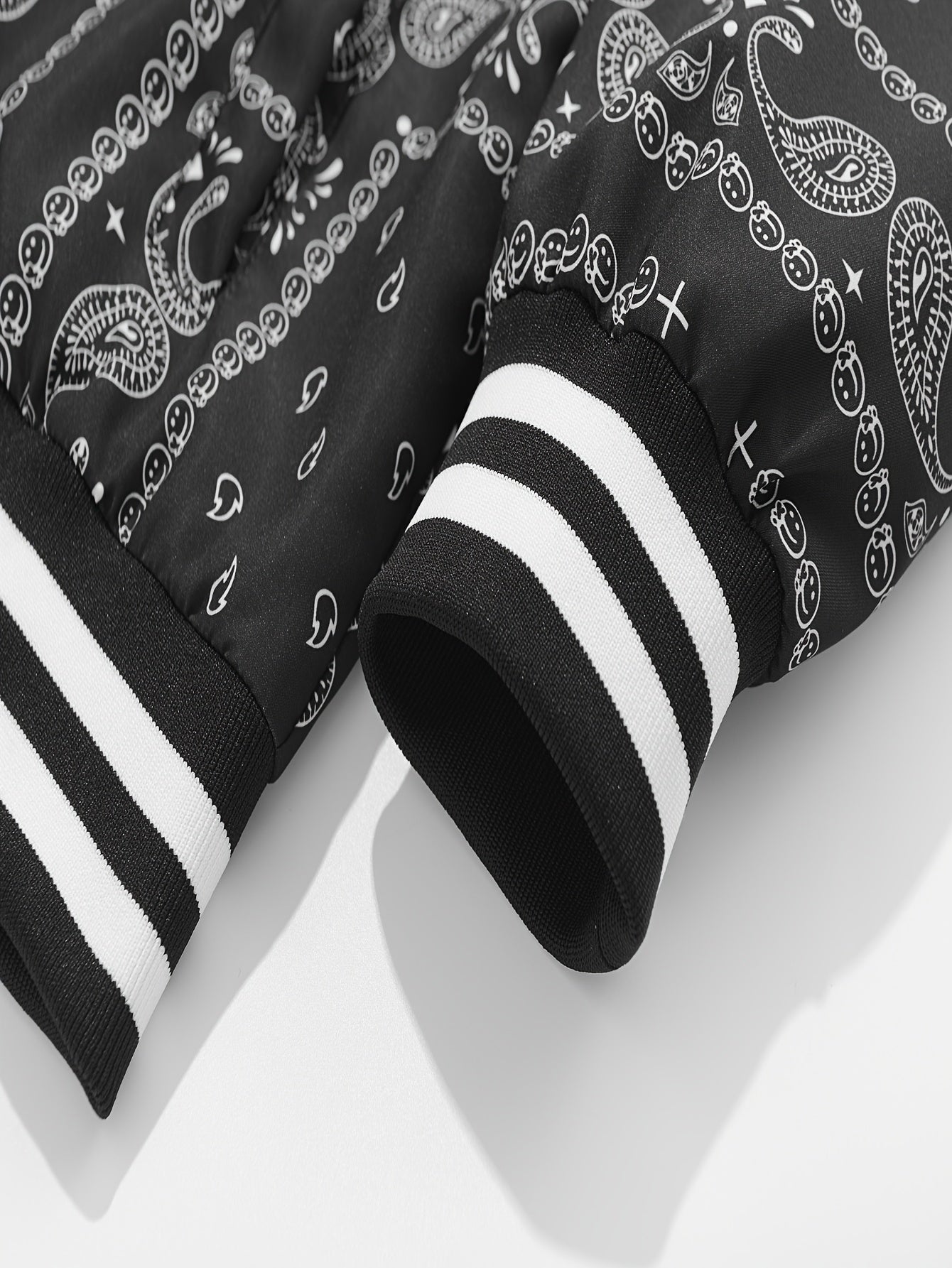 Men’s Paisley Bomber Jacket – Vintage Stand Collar Casual Outerwear