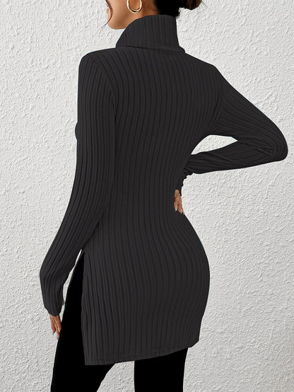 Women’s Elegant Turtleneck Top – Soft Long Sleeve High-Neck Knit