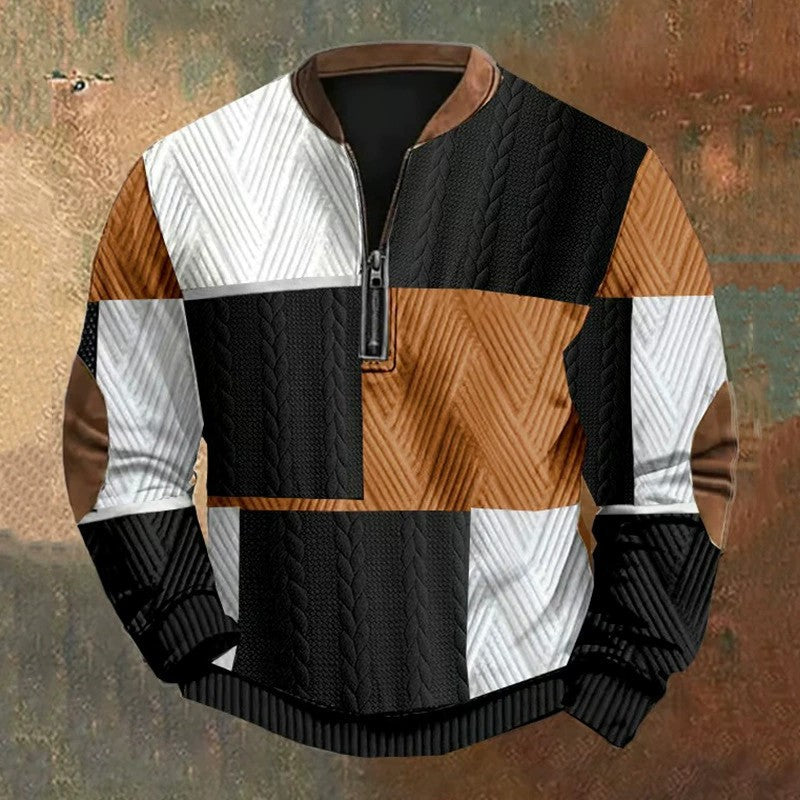 Men’s 3D Digital Print Zip-Up Sweatshirt – Spring & Autumn Style