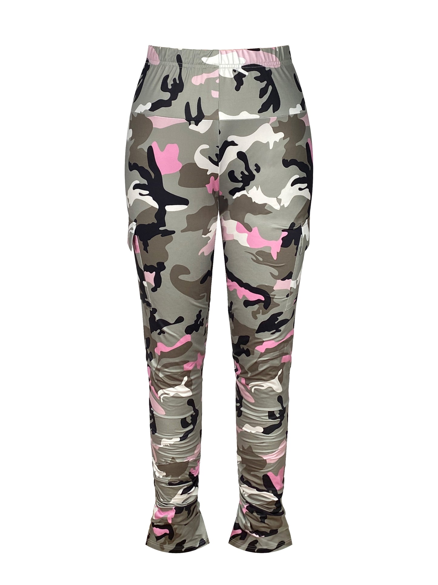 Women’s High-Waist Camo Leggings – Stretch Fit with Side Pockets