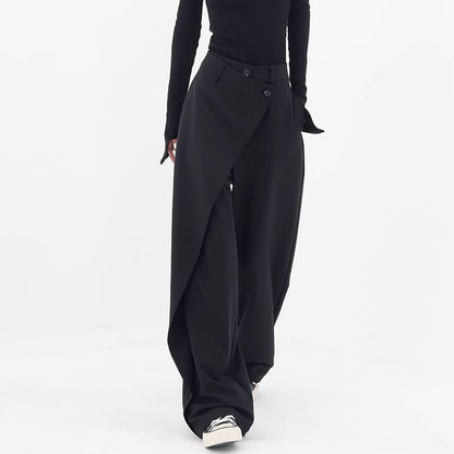 Loom & Soul™ Irregular Wide-Leg Pants – Women’s High-Waist Loose Trousers