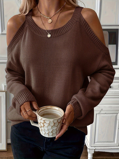 Women’s Elegant Crew Neck Pullover – Soft Knit Fall/Winter Sweater