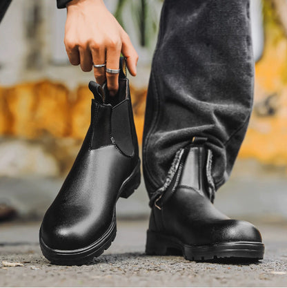 Men’s Retro Chunky Boots – Streetwear Ankle Combat Style