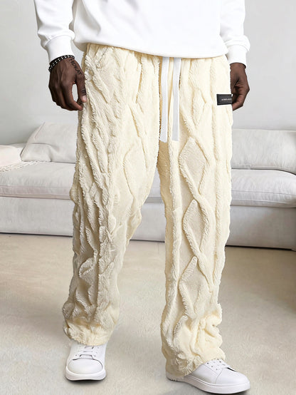 Pantalon de survêtement doublé polaire pour homme – Chaud, confortable, avec cordon de serrage pour l'hiver