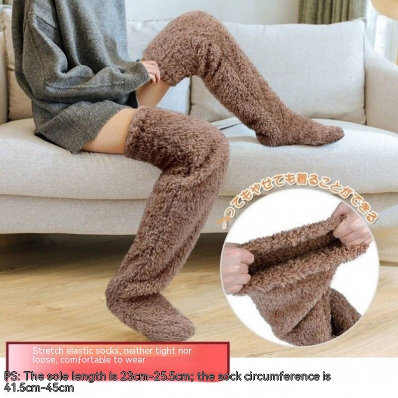 Loom & Soul™ Over-Knee Fuzzy Long Socks – Unisex Winter Warm Sleeping & Home Stockings
