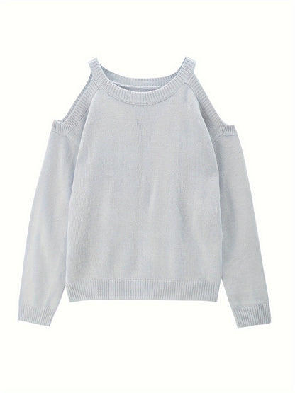 Women’s Elegant Crew Neck Pullover – Soft Knit Fall/Winter Sweater