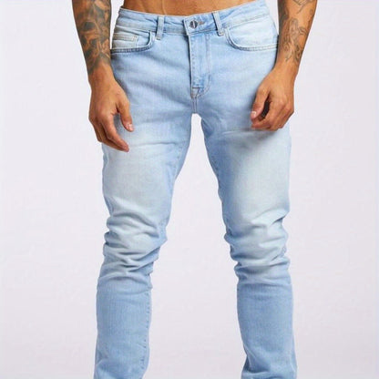 Men’s Gray Slim-Fit Stretch Jeans – Breathable, Modern All-Season Denim