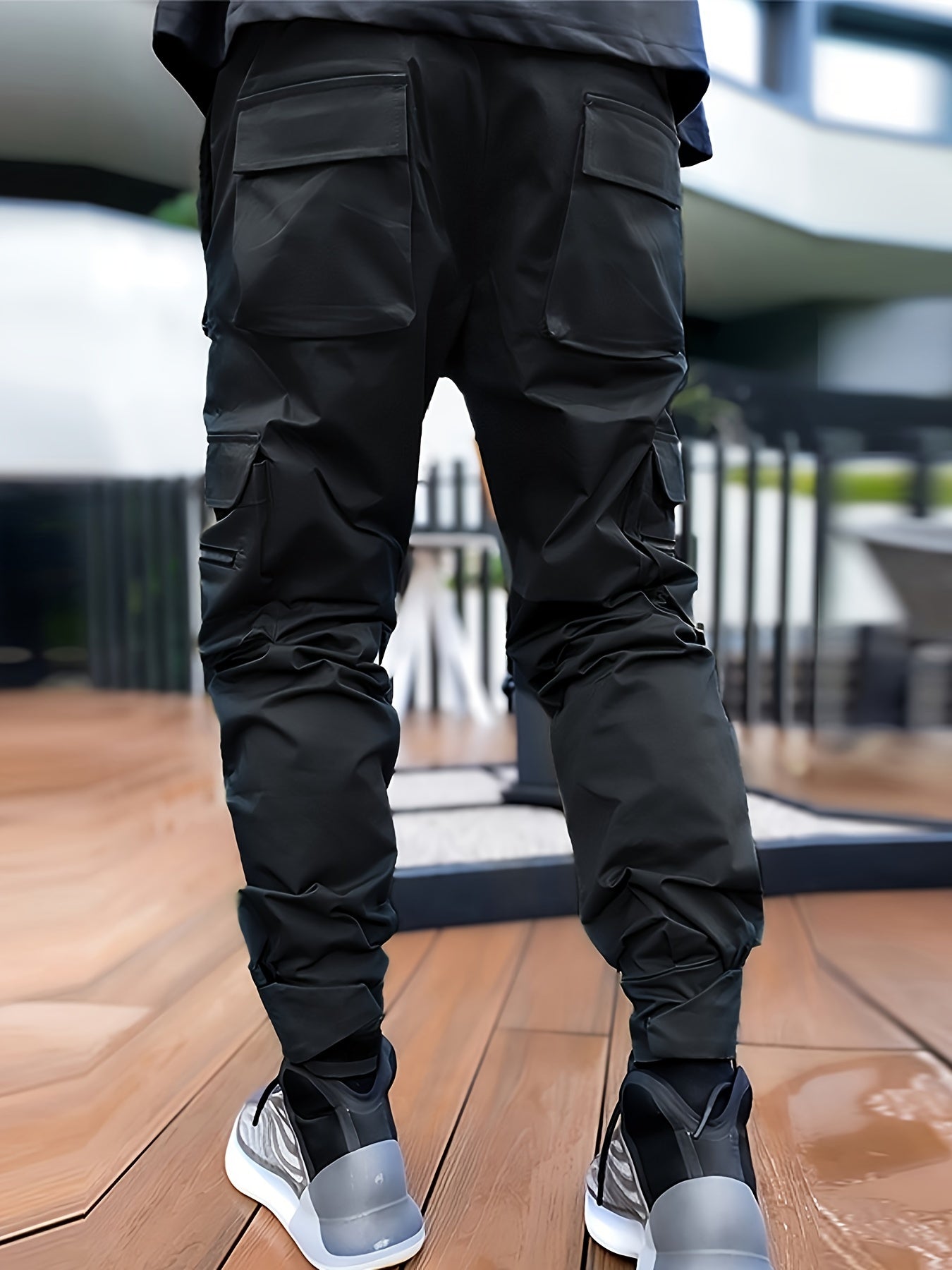 Men’s Reflective Cargo Pants – Loose-Fit Multi-Pocket Sports Trousers