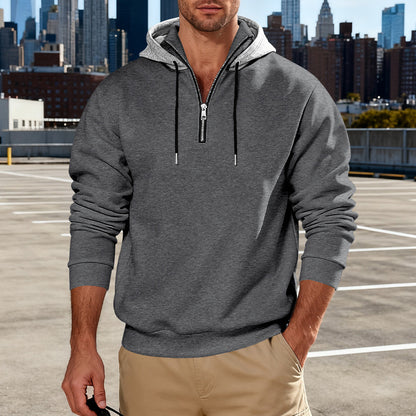 Sudadera con capucha de cuello alto para hombre – Sudadera informal de lujo para viajeros