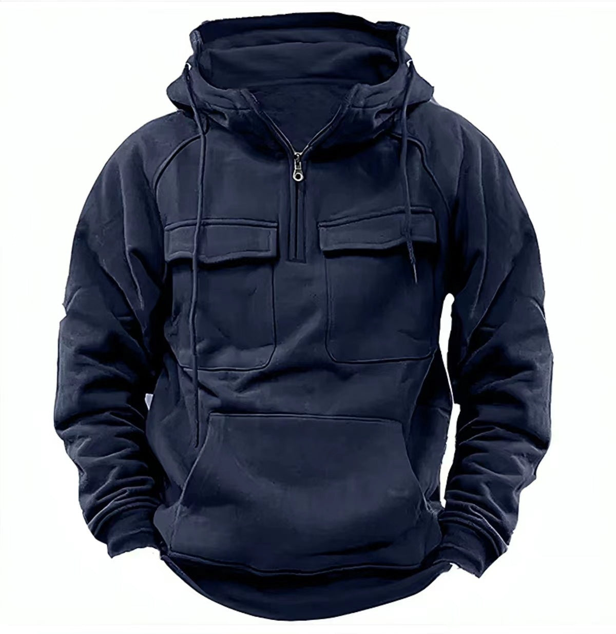 Loom & Soul™ Men’s Zip-Up Hoodie – Thick Fleece Sweatshirt with Drawstring Hood & Pockets