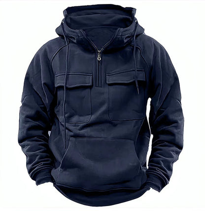 Loom & Soul™ Men’s Zip-Up Hoodie – Thick Fleece Sweatshirt with Drawstring Hood & Pockets