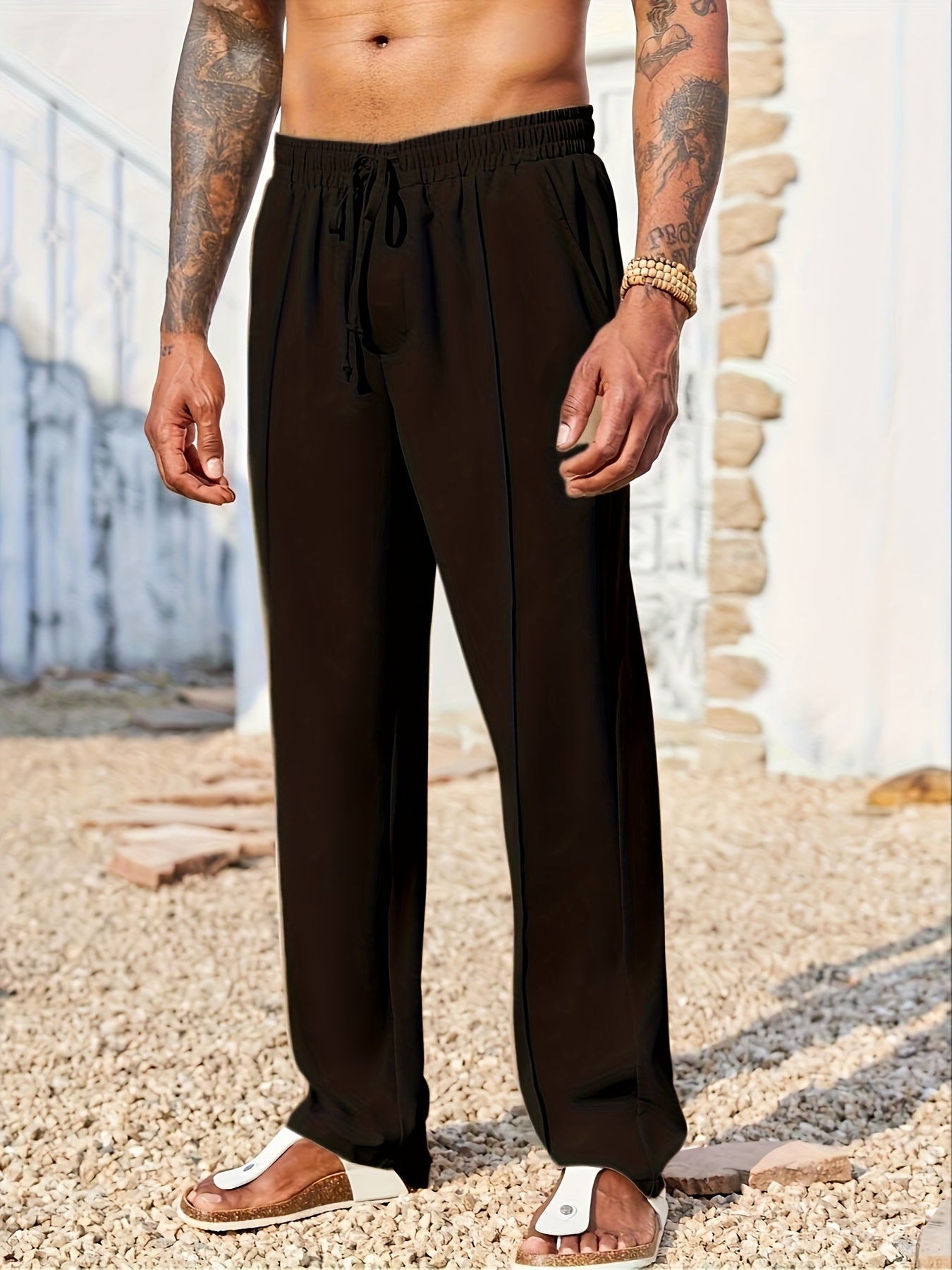 Pantalon décontracté en velours côtelé pour homme – Coupe droite ajustée, anti-plis