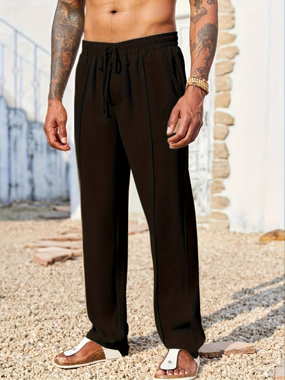 Pantalon décontracté en velours côtelé pour homme – Coupe droite ajustée, anti-plis