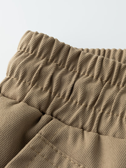 Men’s Olive Cargo Pants – Multi-Pocket Drawstring Utility Trousers