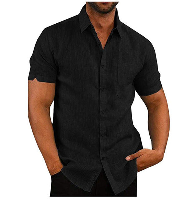 Chemise décontractée boutonnée pour homme – Haut ample à épaules tombantes