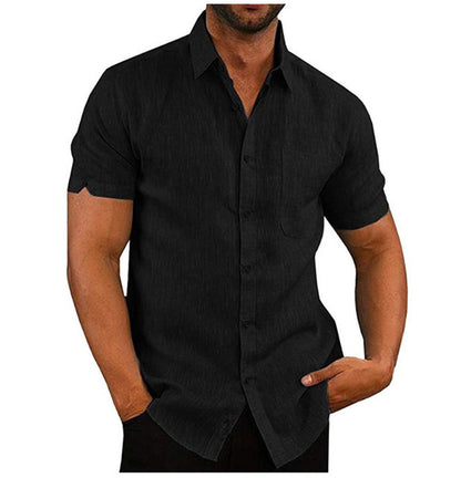 Chemise décontractée boutonnée pour homme – Haut ample à épaules tombantes
