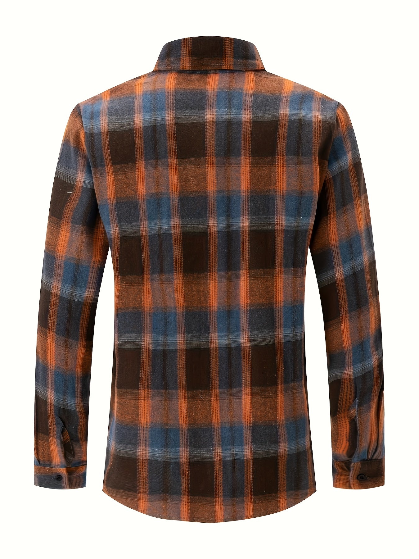 Chemise à carreaux verte et bleue pour homme – Chemise décontractée boutonnée à carreaux