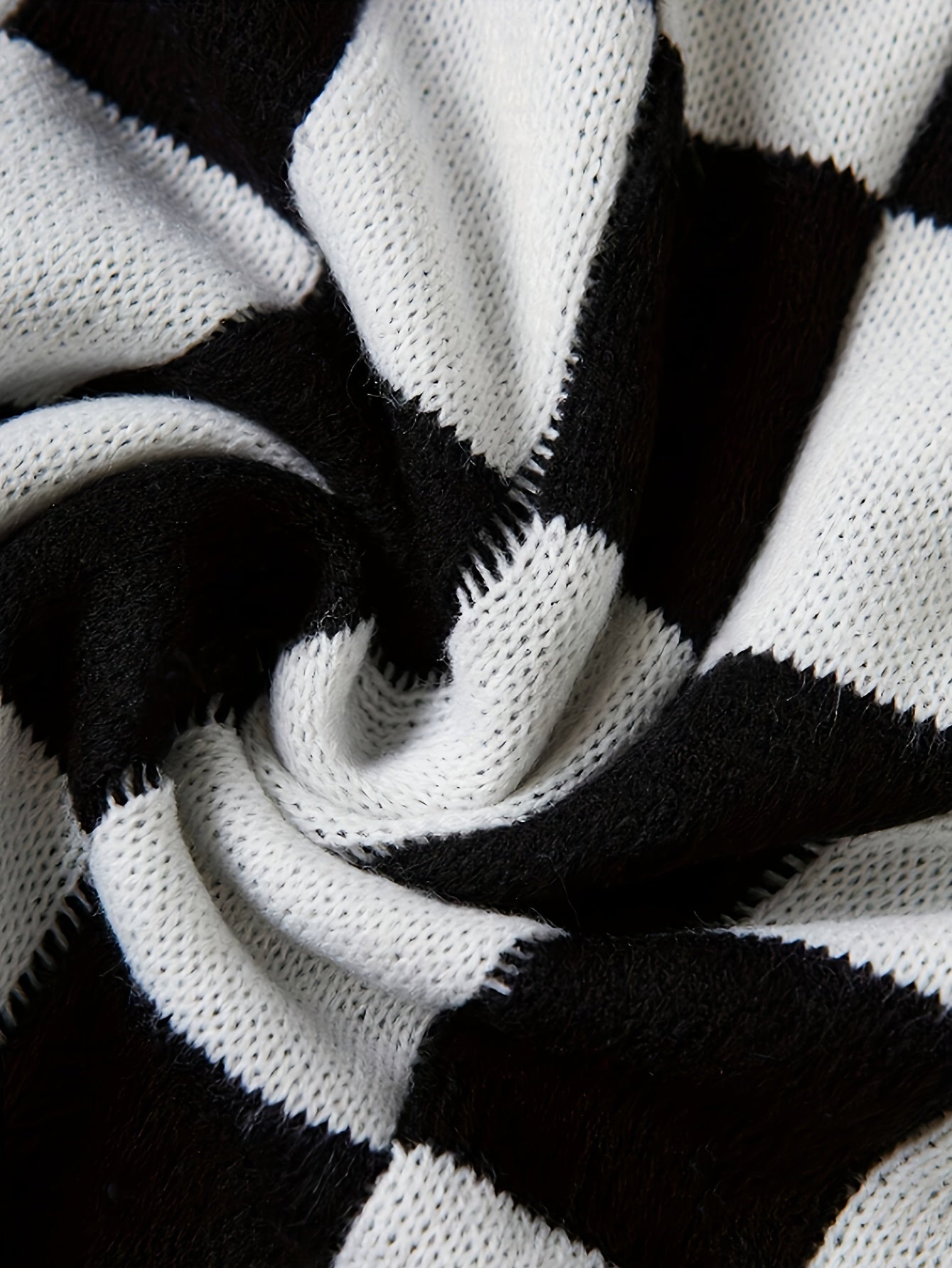 Red & White Gingham Cardigan – Women’s Cozy Fall/Winter Knit Sweater