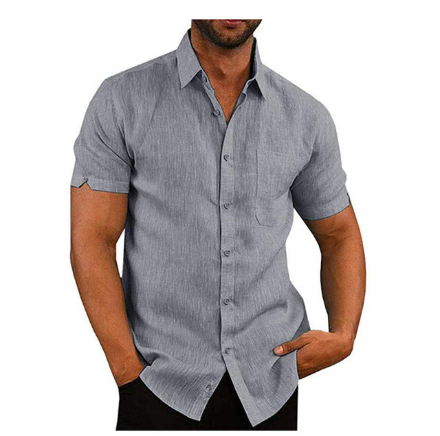 Chemise décontractée boutonnée pour homme – Haut ample à épaules tombantes