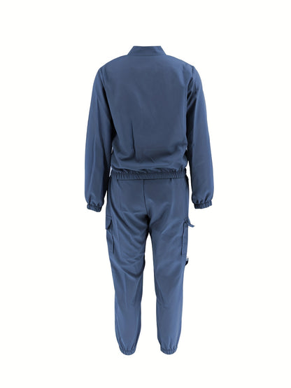 Directional Cargo Zip-Up Two-Piece Set – Women’s Casual Streetwear