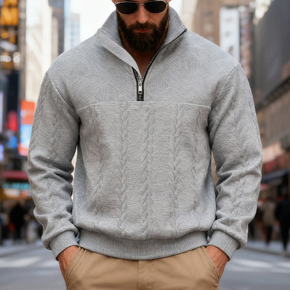 Sudadera con capucha y cremallera para hombre – Sudadera informal de corte holgado con cuello alto