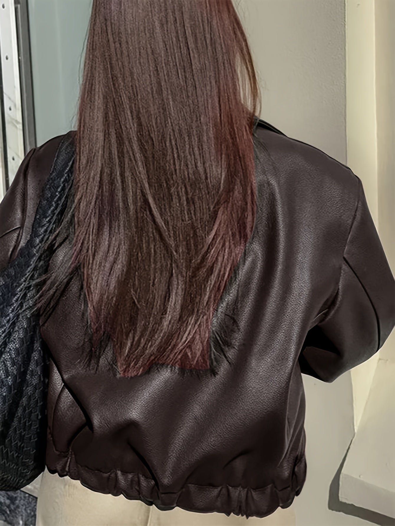 Women’s Retro Motorcycle Jacket – Classic Lapel All-Season Casual Coat