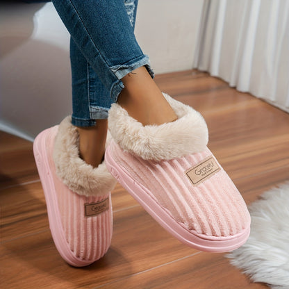Pantuflas de Mujer con Suela Gruesa – Comodidad Cálida de Invierno para Interiores