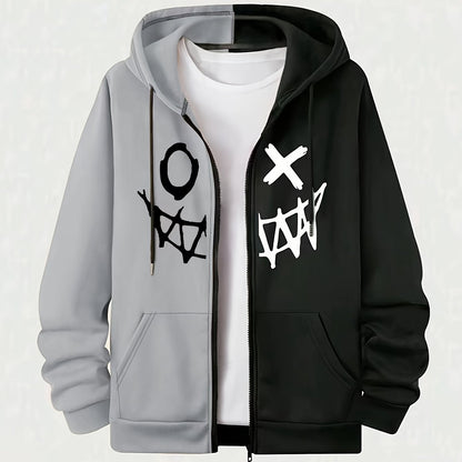 Loom & Soul Men’s Royal Blue Zip Hoodie – Two-Tone Warm Fall Jacket