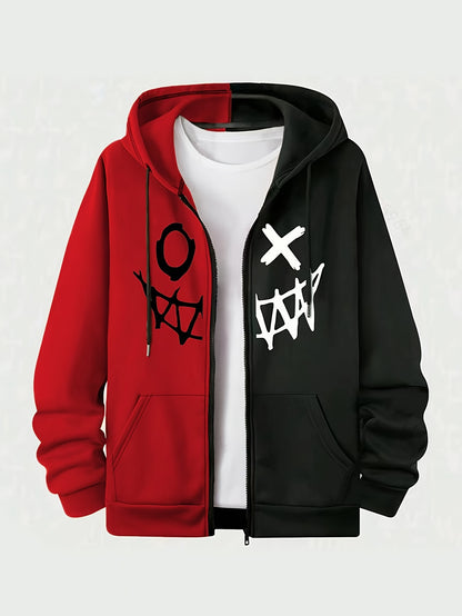 Loom & Soul Men’s Royal Blue Zip Hoodie – Two-Tone Warm Fall Jacket