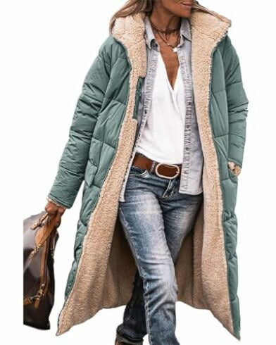 Loom & Soul™ Street Chic Long Coat — Women’s Mid-Length Cotton Blend Jacket with Pockets | Stylish, Comfortable, and Confident